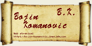 Bojin Komanović vizit kartica